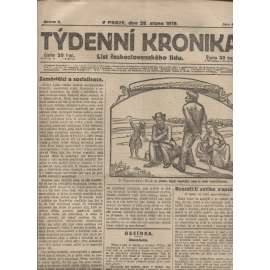 Týdenní kronika (28.8.1919) - staré noviny, 1. republika