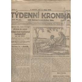 Týdenní kronika (25.9.1919) - staré noviny, 1. republika