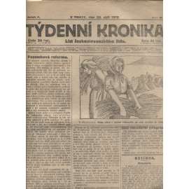 Týdenní kronika (25.9.1919) - staré noviny, 1. republika