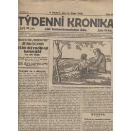 Týdenní kronika (2.10.1919) - staré noviny, 1. republika