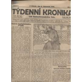 Týdenní kronika (6.11.1919) - staré noviny, 1. republika