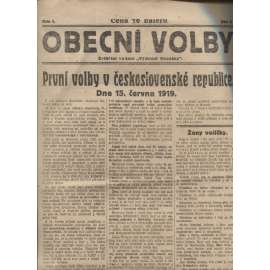 Obecní volby. Zvláštní vydání "Týdenní kronika" (staré noviny, 1. republika)