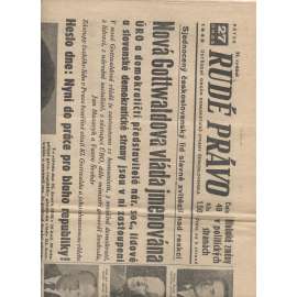 Rudé právo (27.2.1948) - staré noviny, vítězný únor, únorové vítězství, komunistický převrat, únorový puč