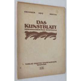 Das Kunstblatt, ročník 1917, č. 10 (říjen) [umění; Oskar Kokoschka; časopis; grafika]