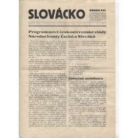 Slovácko (17.5.1945)  - staré noviny