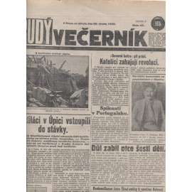 Rudý večerník (20.2.1929) - staré noviny, 1. republika