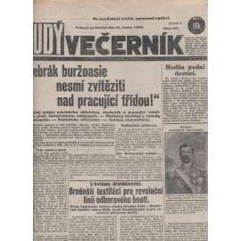 Rudý večerník (21.2.1929) - staré noviny, 1. republika