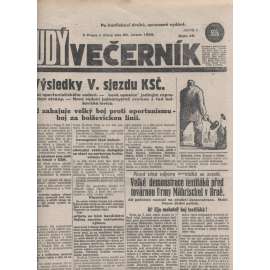 Rudý večerník (26.2.1929) - staré noviny, 1. republika