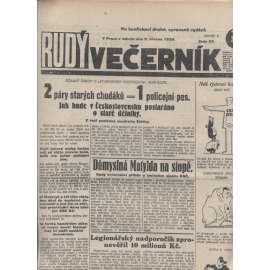 Rudý večerník (2.3.1929) - staré noviny, 1. republika