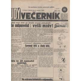 Rudý večerník (8.6.1929) - staré noviny, 1. republika