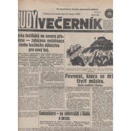 Rudý večerník (14.2.1929) - staré noviny, 1. republika