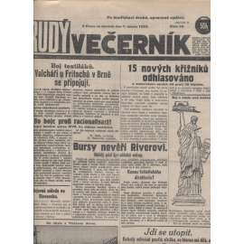 Rudý večerník (7.2.1929) - staré noviny, 1. republika