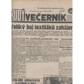 Rudý večerník (8.2.1929) - staré noviny, 1. republika