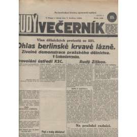 Rudý večerník (7.5.1929) - staré noviny, 1. republika