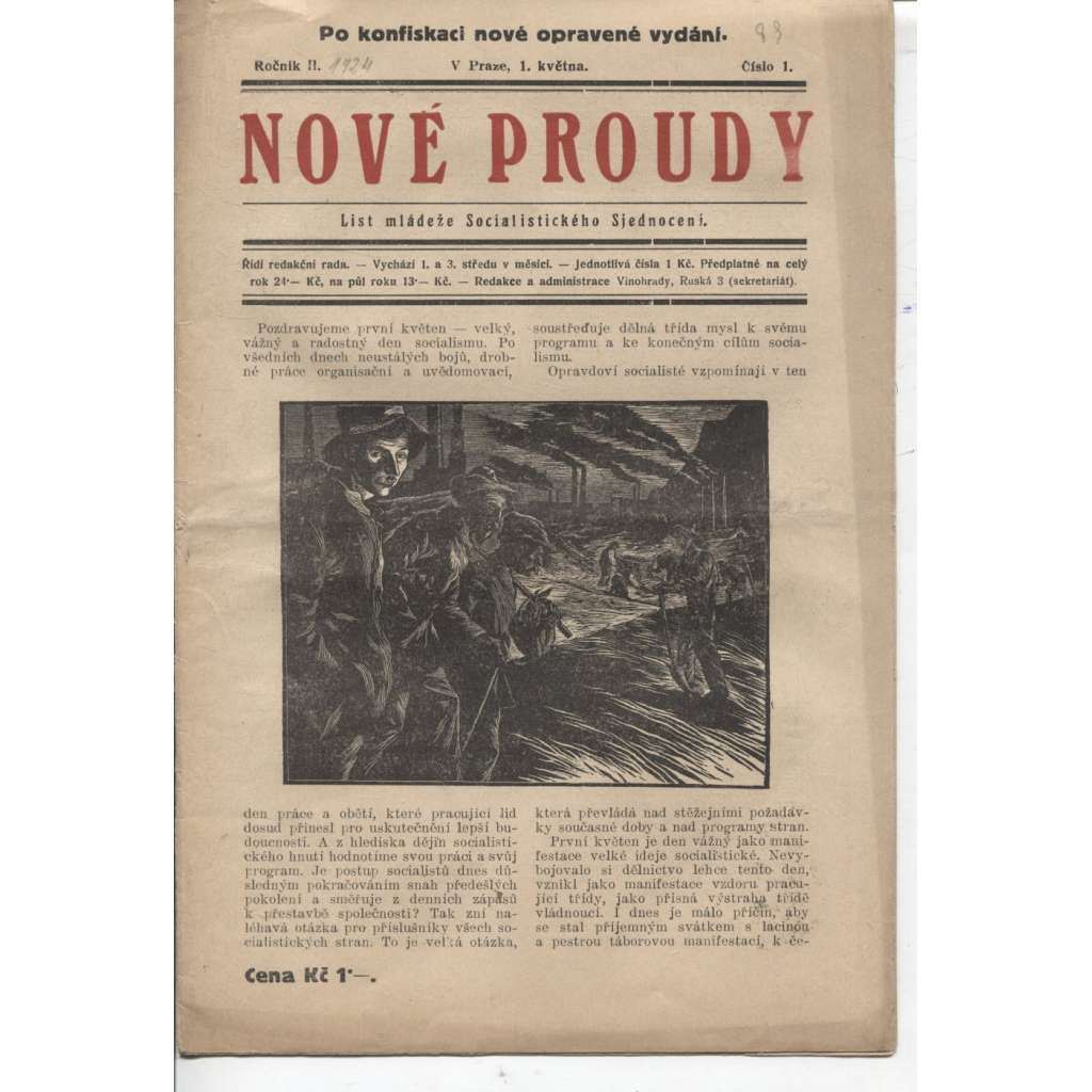Nové proudy (1.5.1924) - staré noviny, 1. republika