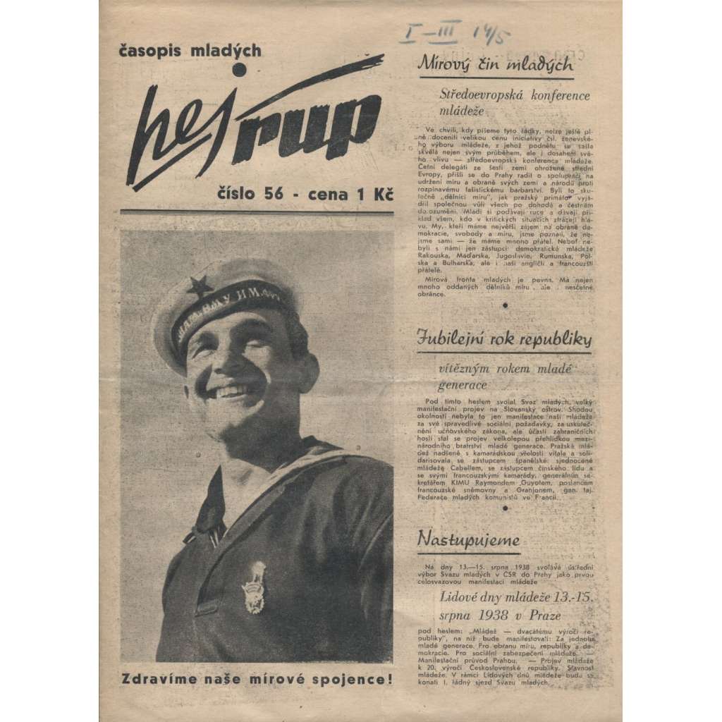 Hej rup, číslo 56/1938 (Časopis mladých) - staré noviny, 1. republika