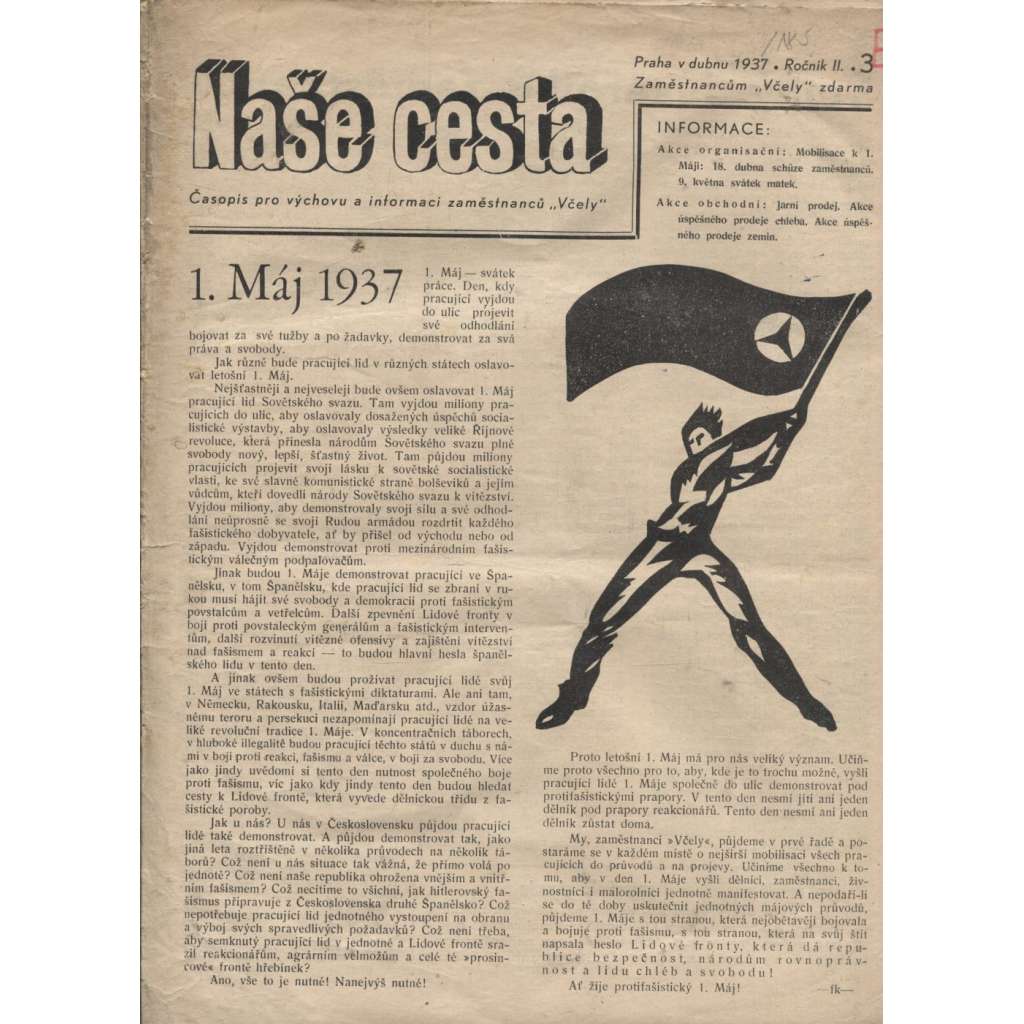 Naše cesta (duben 1937) - staré noviny, 1. republika