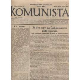 Komunista (1.8.1929) - staré noviny, 1. republika