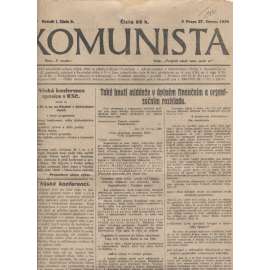 Komunista (27.6.1929) - staré noviny, 1. republika