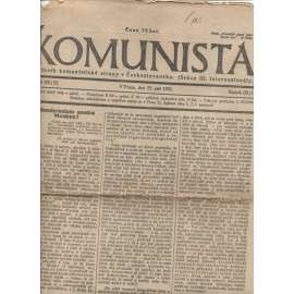 Komunista (23.9.1921) - staré noviny, 1. republika (pošk.)