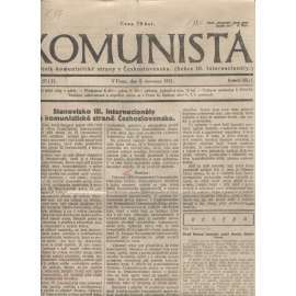 Komunista (8.7.1921) - staré noviny, 1. republika