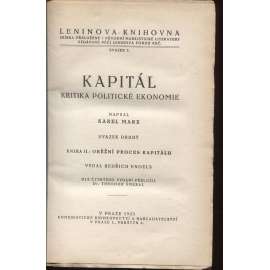 Kapitál II.-2 (1925) - Kritika politické ekonomie