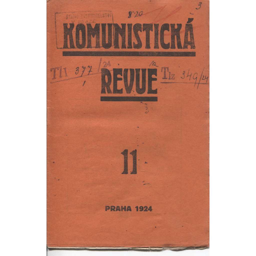 Komunistická revue, ročník I., číslo 11 (1.7.1924) - 1. vydání před cenzurou s cenzurními zásahy (komunistická literatura)