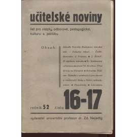 Učitelské noviny, ročník 52, číslo 16-17/1934 - staré noviny, 1. republika