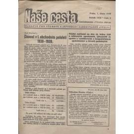 Naše cesta (1.2.1939) - staré noviny, 1. republika