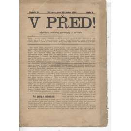 V před! Ročník V., číslo 1 (30.1.1901). Časopis politicky neodvislý a sociální - staré noviny