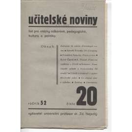 Učitelské noviny, ročník 52, číslo 20/1934 - staré noviny, 1. republika