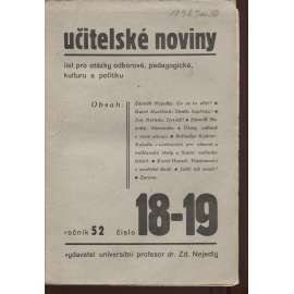 Učitelské noviny, ročník 52, číslo 18-19/1934 - staré noviny, 1. republika