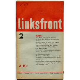 Linksfront, roč. 1, 1931-1932, č. 2 (listopad 1931) [Levá fronta; časopis; KSČ; komunismus; politika; marxismus]