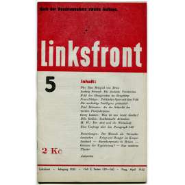 Linksfront, roč. 1, 1931-1932, č. 5 (duben 1932) [Levá fronta; časopis; KSČ; komunismus; politika; marxismus]