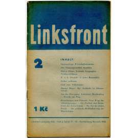 Linksfront, roč. 2, 1932-1933, č. 2 (listopad 1932) [Levá fronta; časopis; KSČ; komunismus; politika; marxismus]