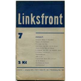 Linksfront, roč. 2, 1932-1933, č. 7 (březen 1933) [Levá fronta; časopis; KSČ; komunismus; marxismus; Karl, Karel Marx]