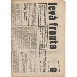 Levá fronta, číslo 8. (15.1. 1931) - staré noviny, 1. republika