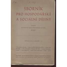 Sborník pro hospodářské a sociální dějiny, ročník I., sv. 1-2/1946