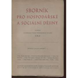 Sborník pro hospodářské a sociální dějiny, ročník I., sv. 1-2 a 3-4/1946 (2 svazky)