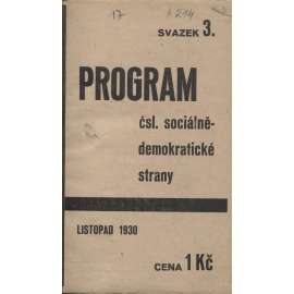 Program čsl. sociálně-demokratické strany. 10 let KSČ (komunistická literatura)