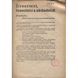 Předvolební leták KSČ 1946. Živnostníci, řemeslníci a obchodníci (komunistická literatura)