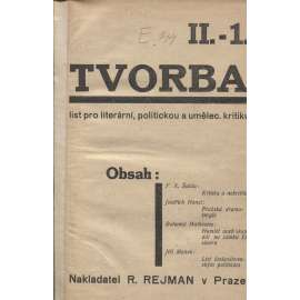 Tvorba, roč. II./1927 (List pro literární, politickou a uměleckou kritiku)