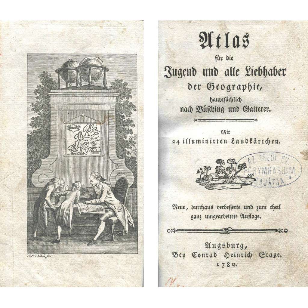 Atlas für die Jugend und alle Liebhaber der Geographie [1780; mapy; mapa; rytiny; zeměpis; geografie; astronomie]