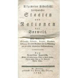 Allgemeine Uibersicht berühmtester Staaten und Nationen der Vorwelt, sv. 1 [1794; biblické dějiny; Bible; židé; historie]