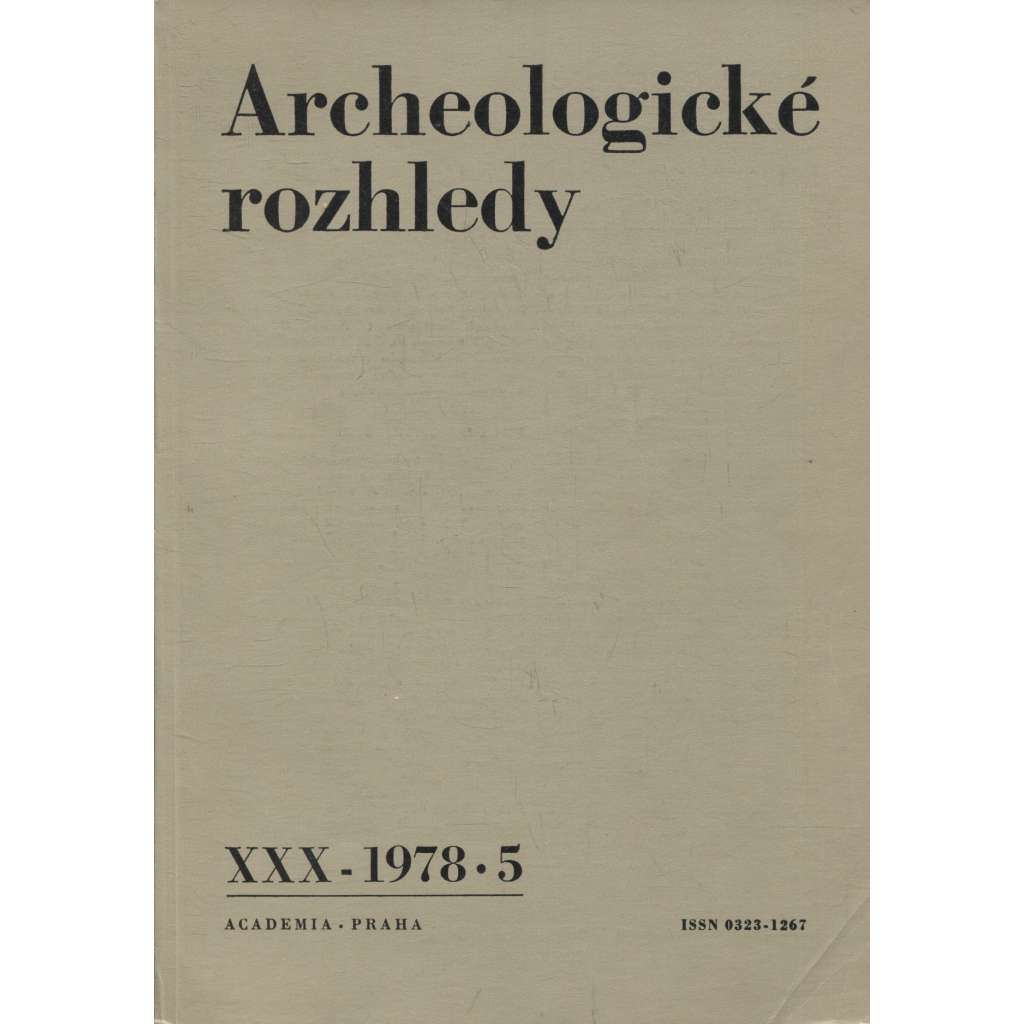 Archeologické rozhledy, ročník XXX - 1978, sešit 5 (archeologie)