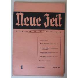 Neue Zeit. Zeitschrift für nationale Verständigung, II. Jahrgang, Nr. 1, Januar 1937 [Sudetští Němci, česko-německá otázka, němečtí antifašisté, Československo 1936-1938 – vnitropolitický život]