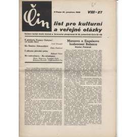 Čin (31.12.1936). List pro kulturní a veřejné otázky (1. republika, staré noviny)