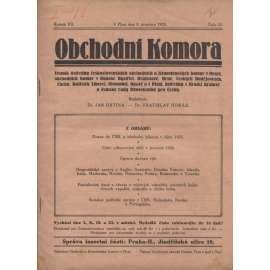 Obchodní komora (8.12.1925) Věstník ústředny československých obchodních a živnostenských komor v Praze... (1. republika, staré noviny)