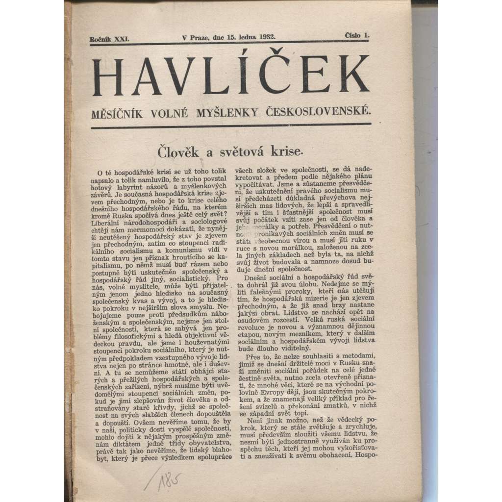 Havlíček, ročník XXI./1932 (Časopis)