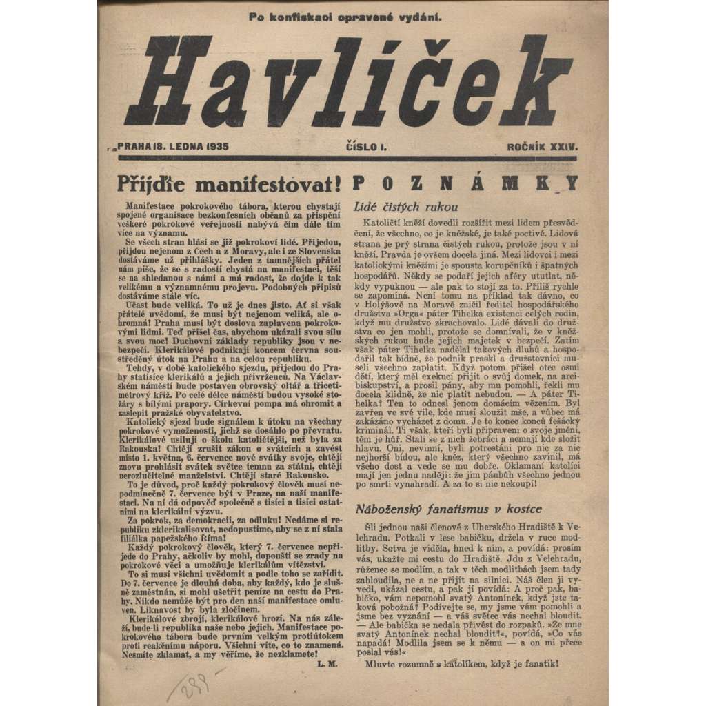 Havlíček, ročník XXIV./1935 (Časopis)